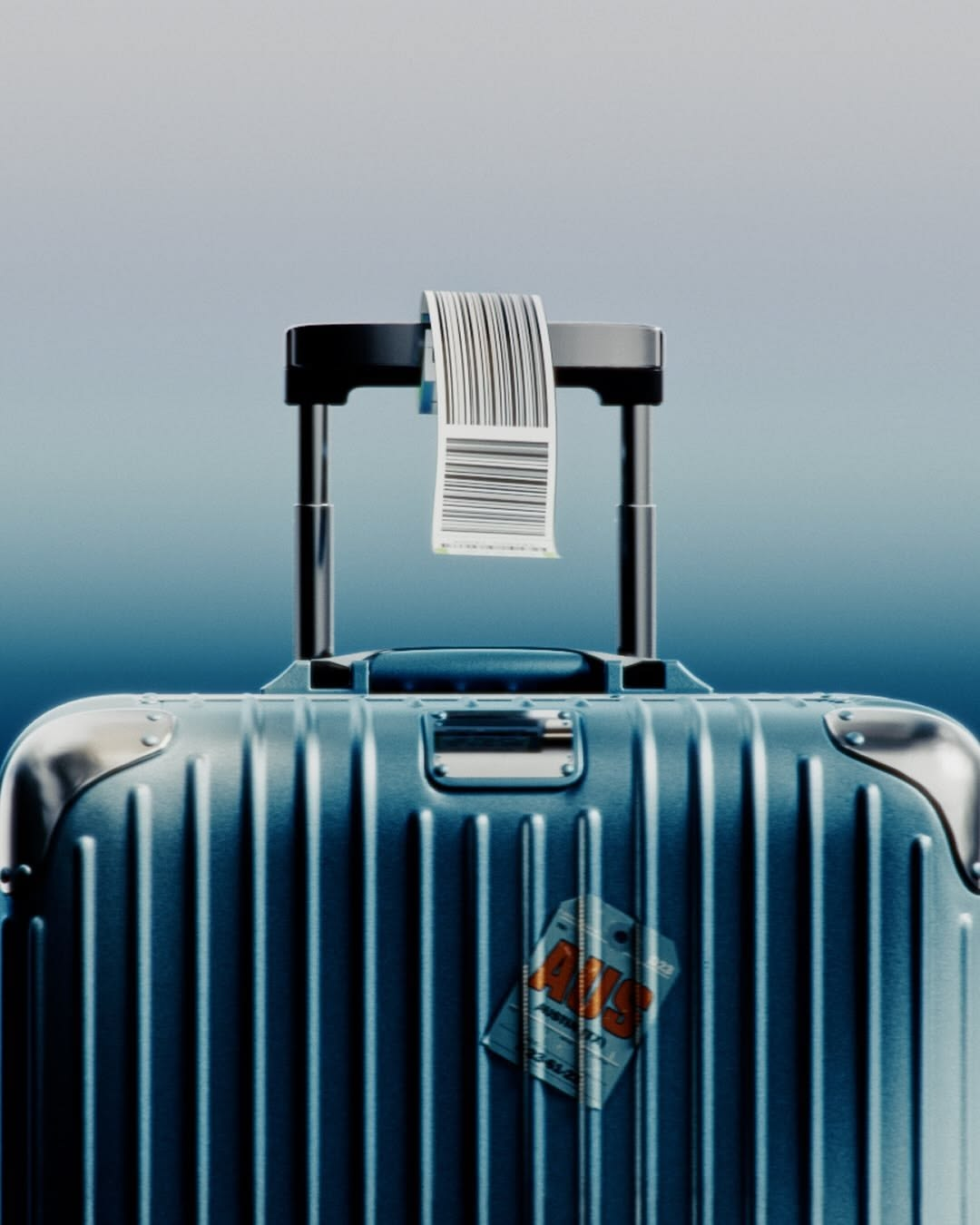 Hand-carry courier case prepared for an international flight